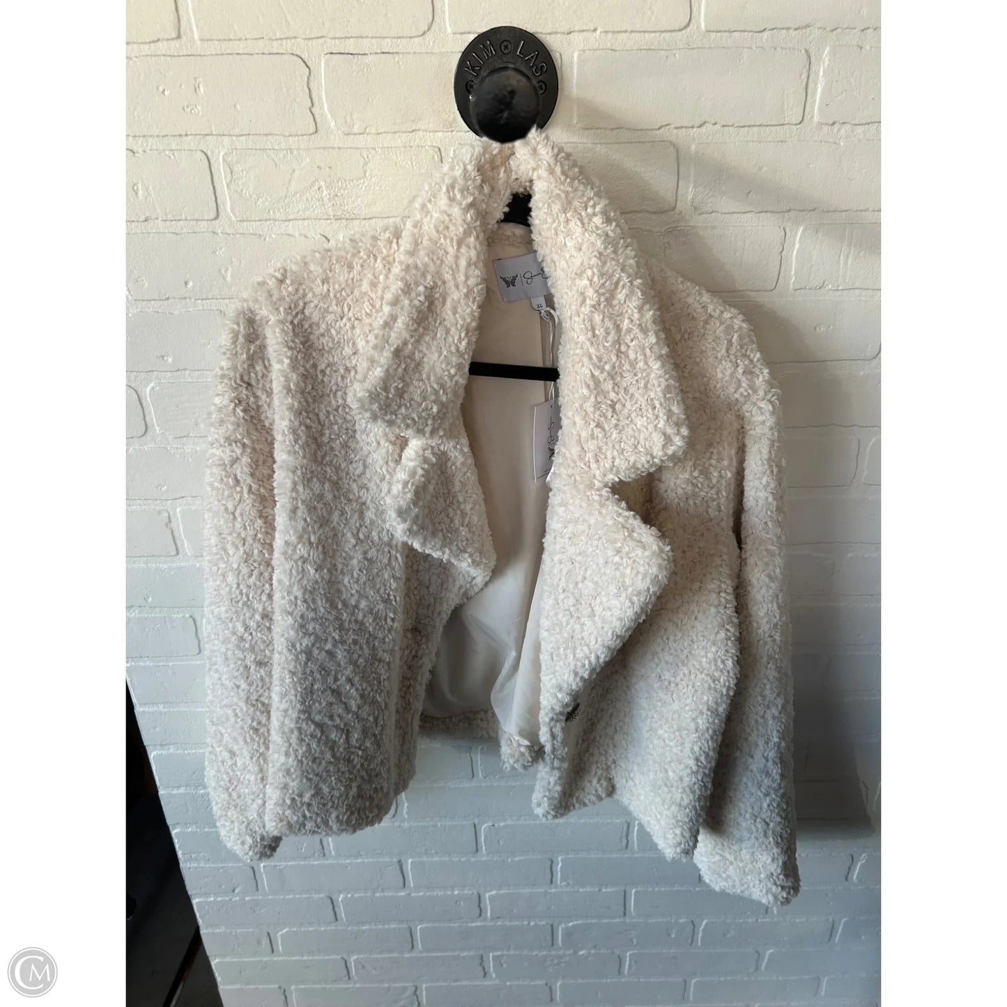 Jacket Faux Fur & Sherpa By Jessica Simpson In Cream, Size: Xl