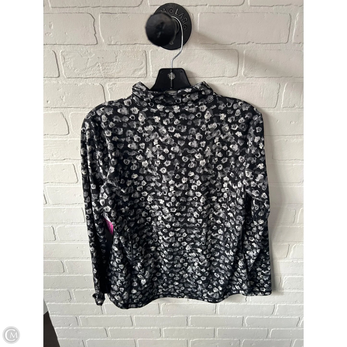 Athletic Top Long Sleeve Collar By Talbots In Black & Grey, Size: S