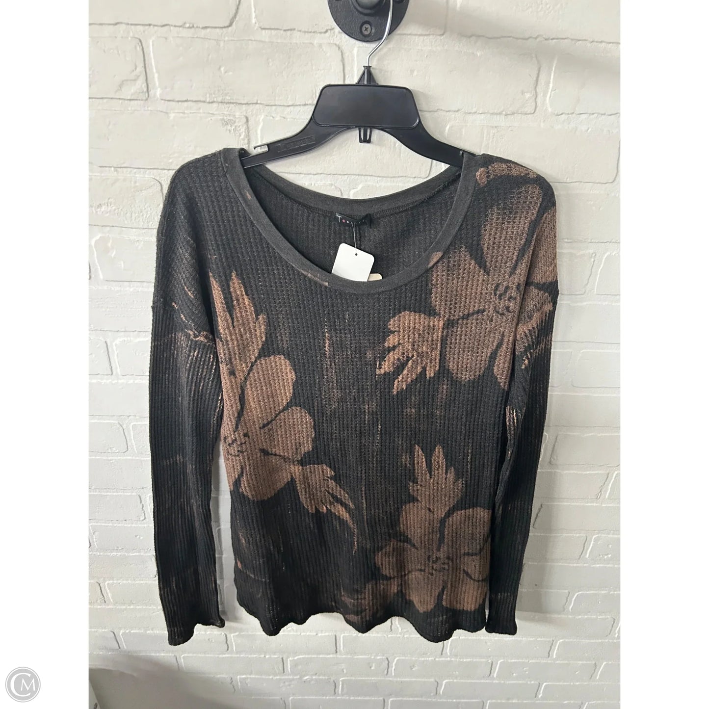 Top Long Sleeve By T Party In Black & Brown, Size: M
