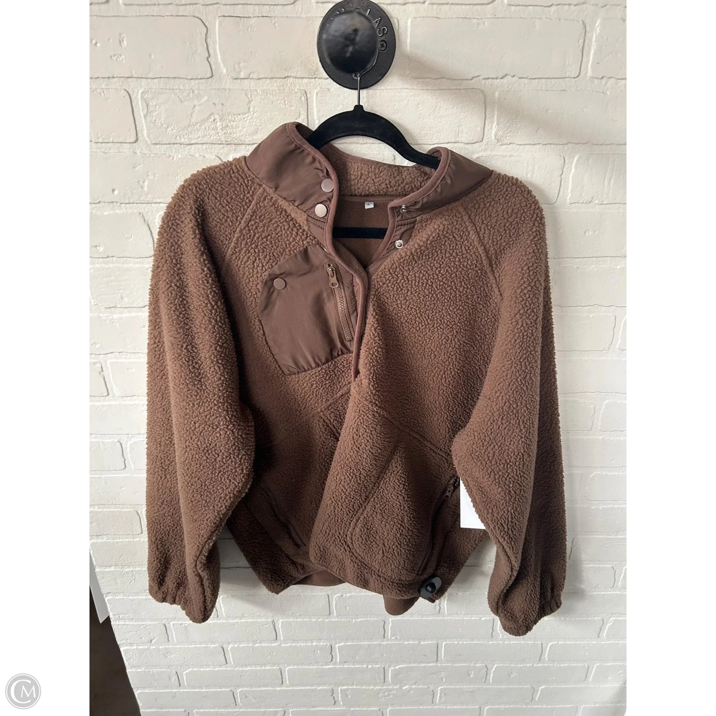 Jacket Fleece By Clothes Mentor In Brown, Size: L