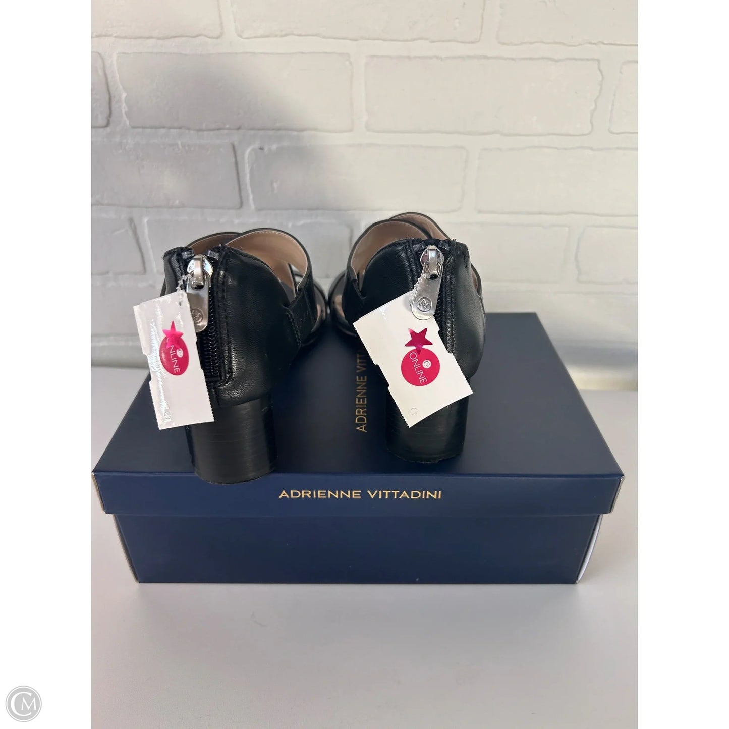 Sandals Heels Block By Adrienne Vittadini In Black, Size: 7