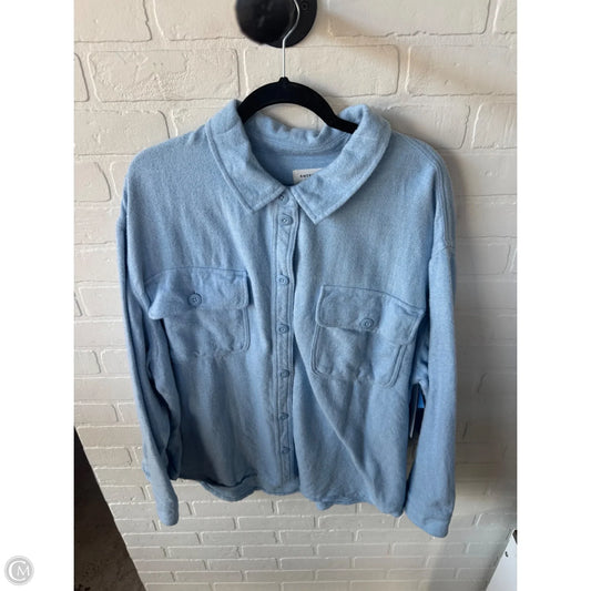 Jacket Shirt By American Eagle In Blue, Size: Xxl