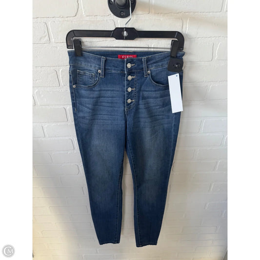 Jeans Skinny By Guess In Blue Denim, Size: 2