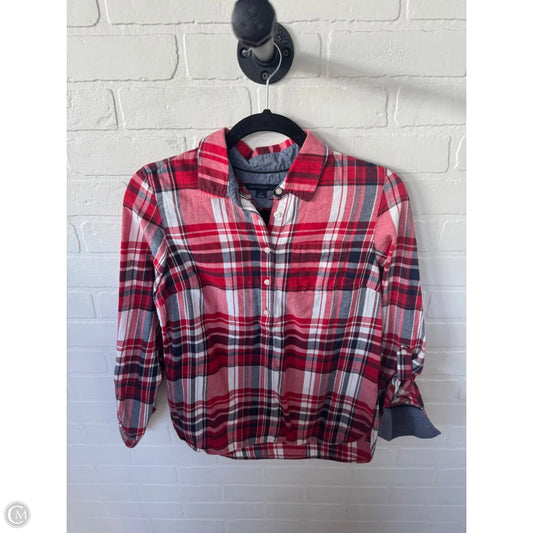 Top Long Sleeve By Tommy Hilfiger In Red & White, Size: S