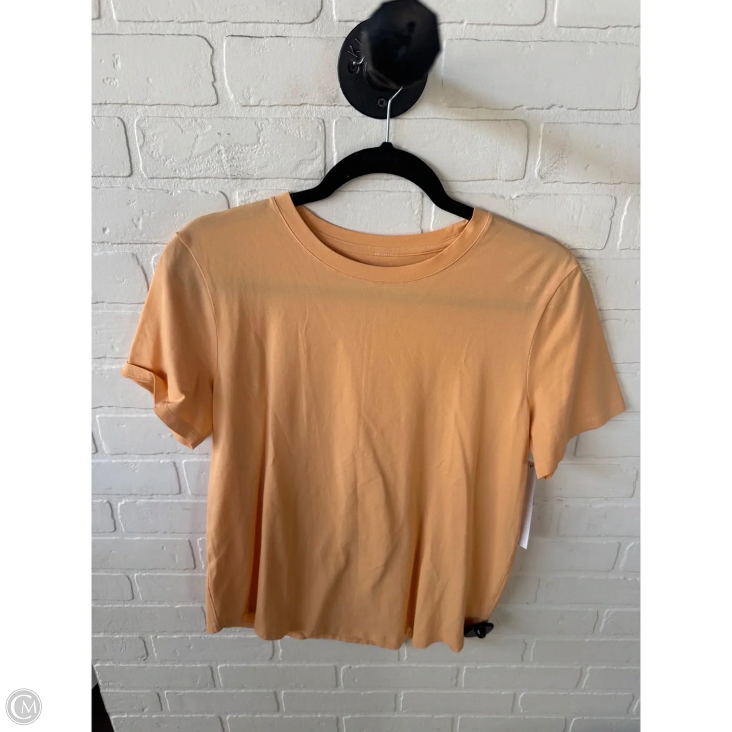 Athletic Top Short Sleeve By Lululemon In Orange, Size: M