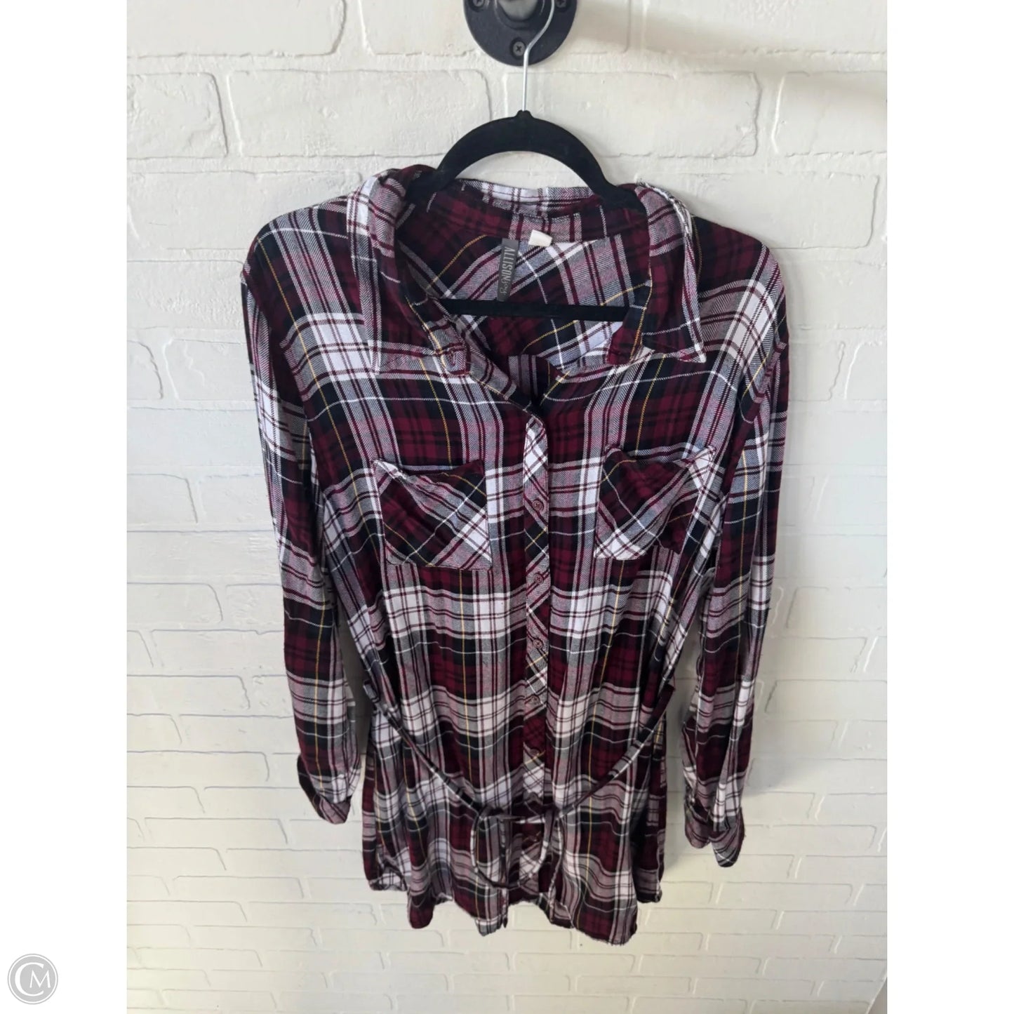 Dress Casual Short By Allison Joy In Black & Red, Size: L