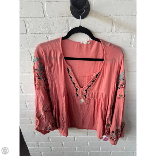 Top Long Sleeve By Easel In Orange, Size: M