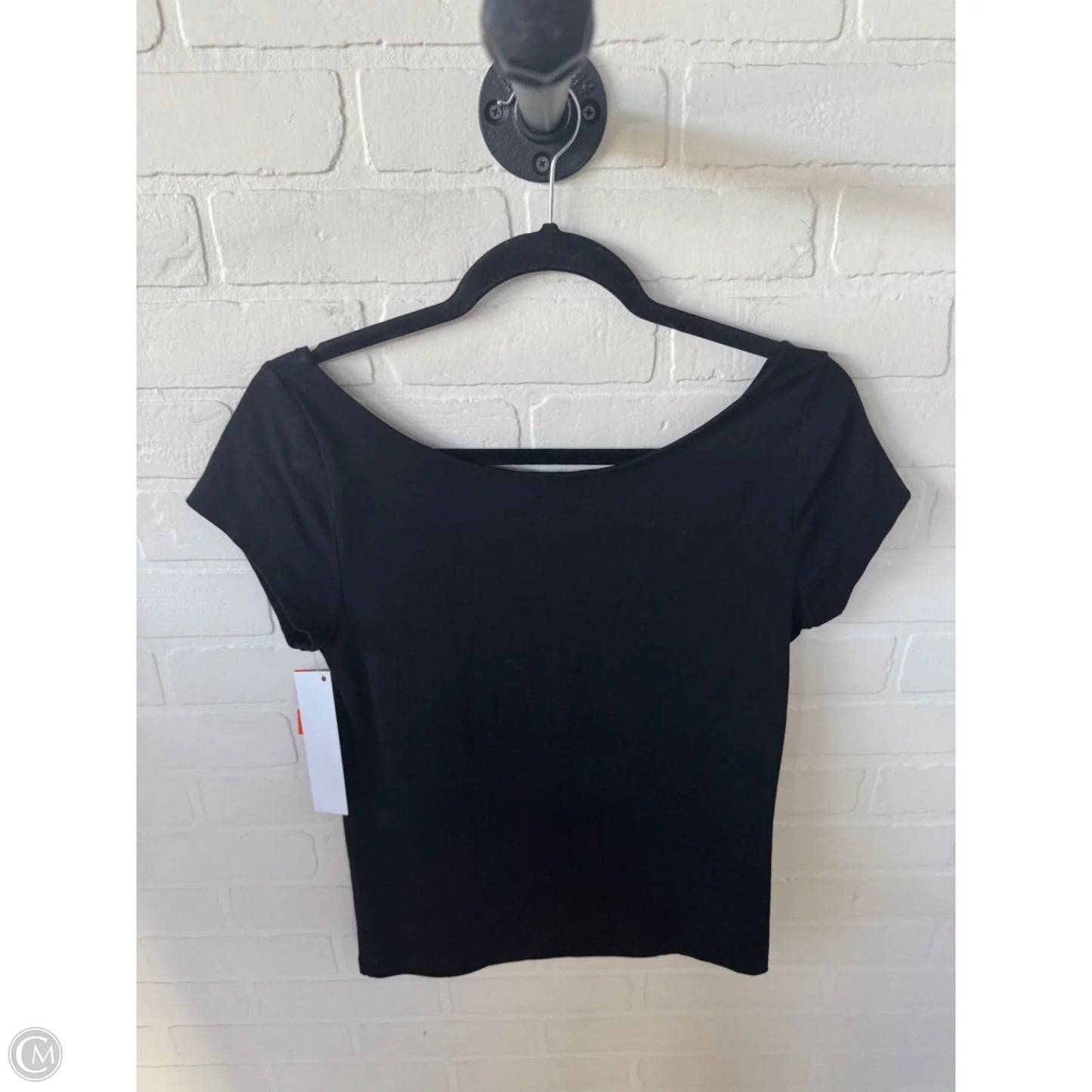 Top Short Sleeve Basic By Banana Republic In Black, Size: M
