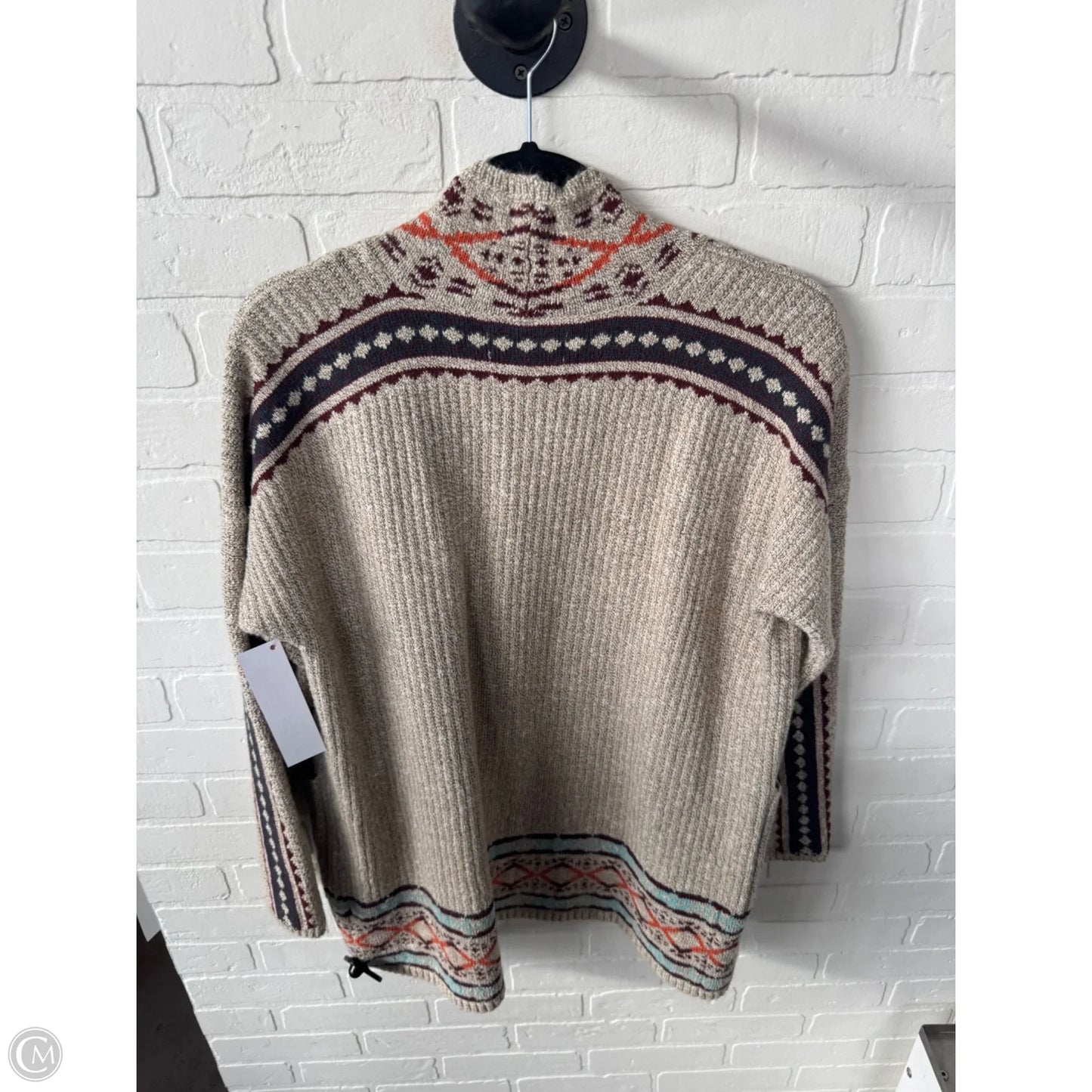 Sweater Cardigan By Lucky Brand In Tan, Size: L