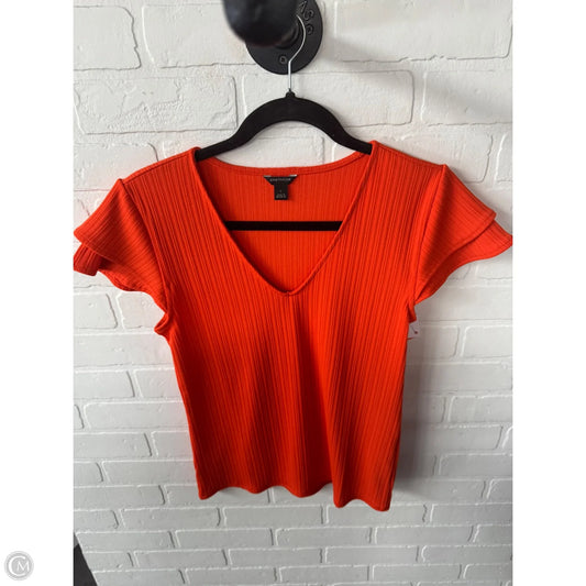 Top Short Sleeve By Ann Taylor In Orange, Size: S