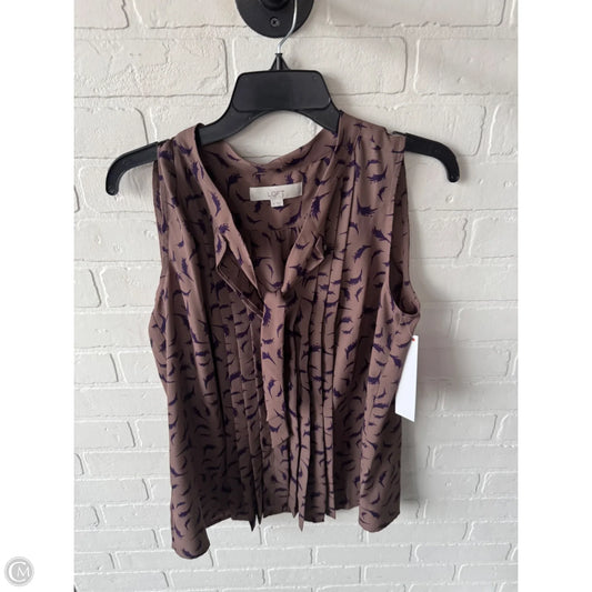 Top Sleeveless By Loft In Brown & Purple, Size: M
