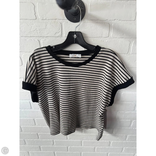 Top Short Sleeve By Clothes Mentor In Black & Cream, Size: S