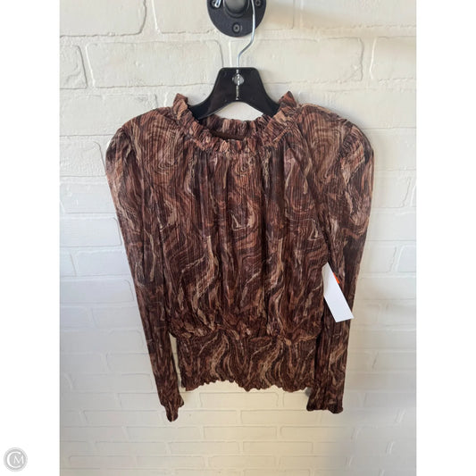 Top Long Sleeve By Joie In Brown, Size: L