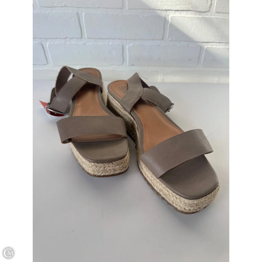 Sandals Heels Wedge By Ana In Brown, Size: 8.5