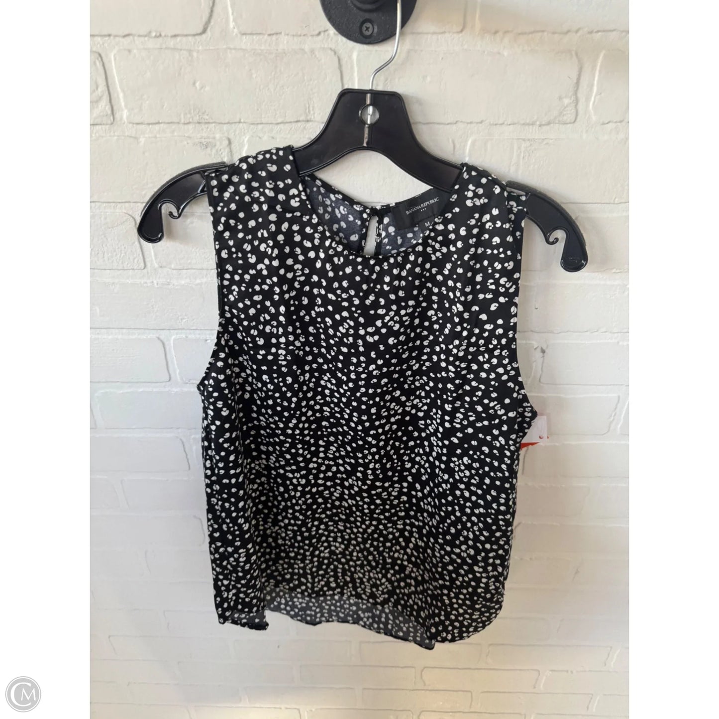 Top Sleeveless By Banana Republic In Black & White, Size: M