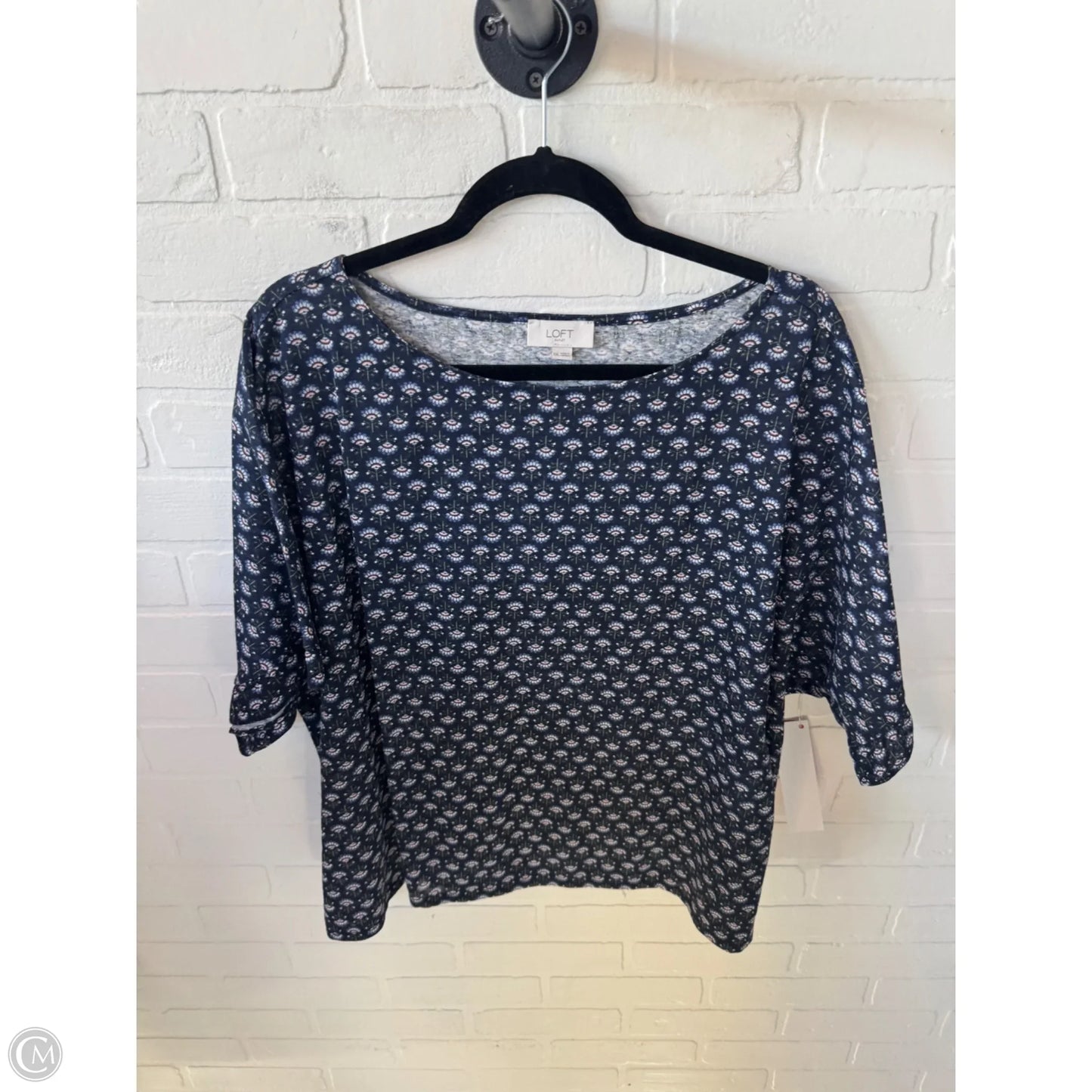 Top Short Sleeve By Loft In Blue, Size: Xxl