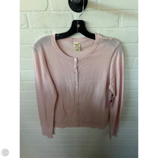 Sweater Cardigan By Faded Glory In Pink, Size: L