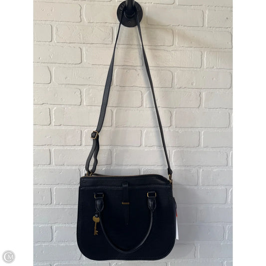 Handbag Leather By Fossil, Size: Medium