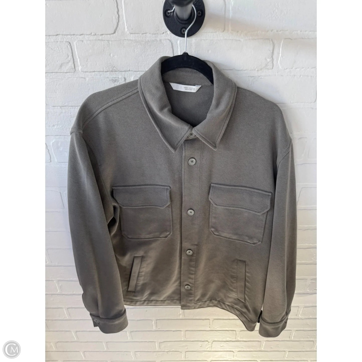 Jacket Shirt By Zara In Green, Size: L