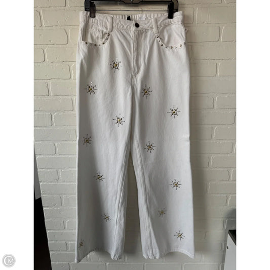 Jeans Wide Leg By Divided In White, Size: 10