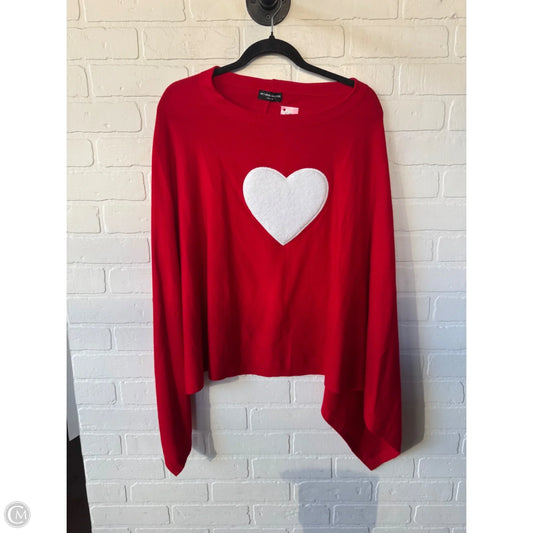 Poncho By Clothes Mentor In Red & White, Size: Osfm
