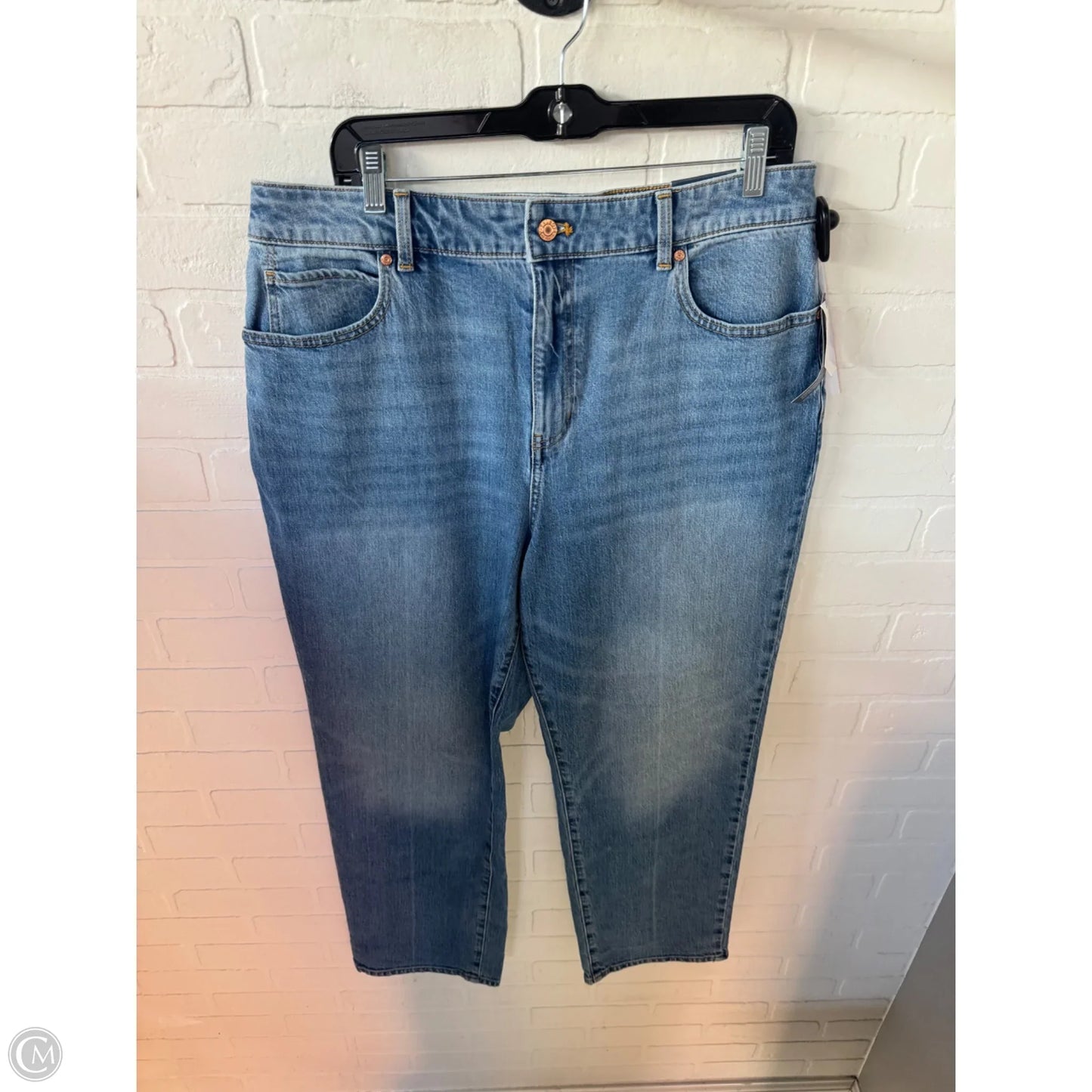 Jeans Straight By Talbots In Blue Denim, Size: 14