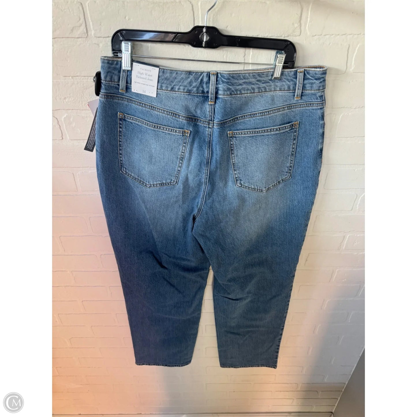 Jeans Straight By Talbots In Blue Denim, Size: 14