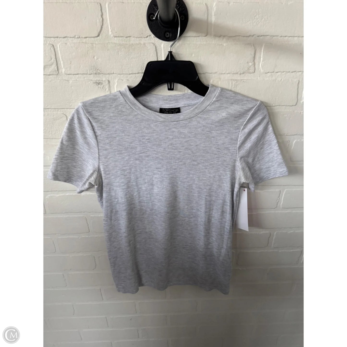 Top Short Sleeve Basic By Topshop In Grey, Size: S