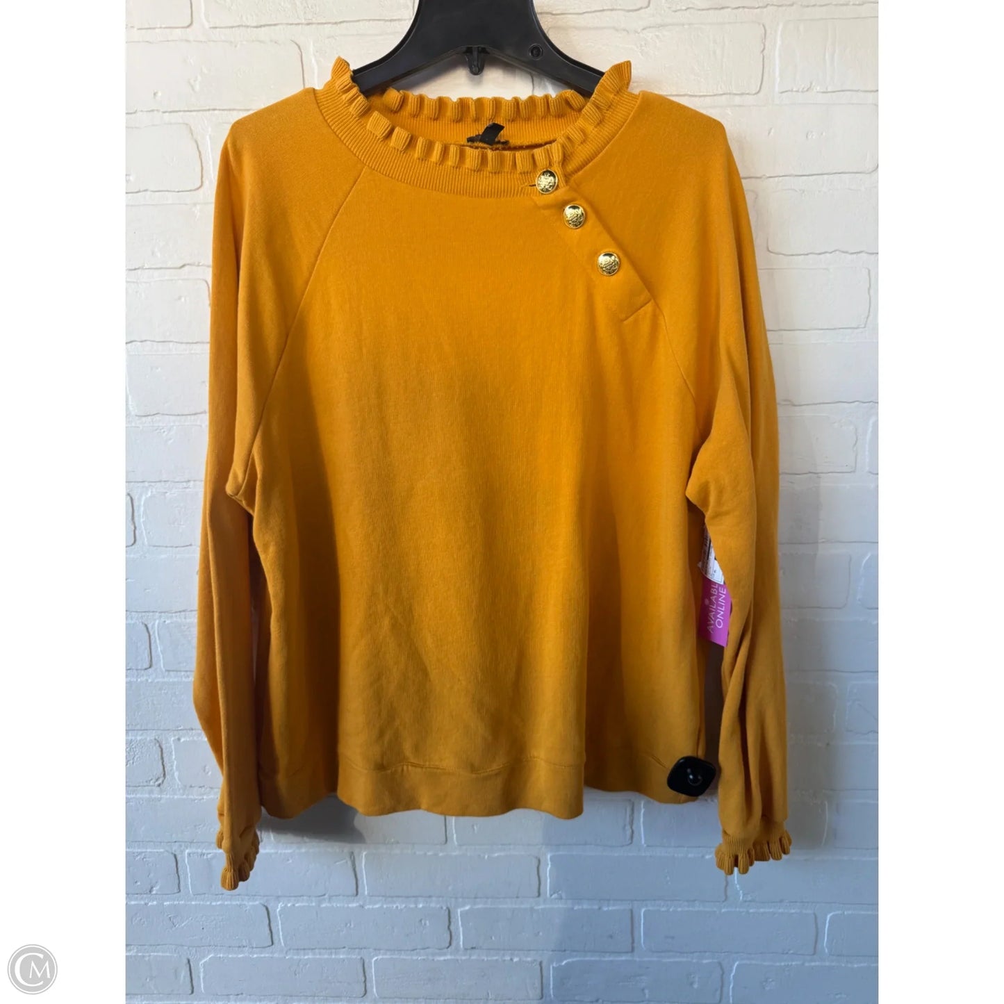 Sweatshirt Collar By Talbots In Yellow, Size: Xl