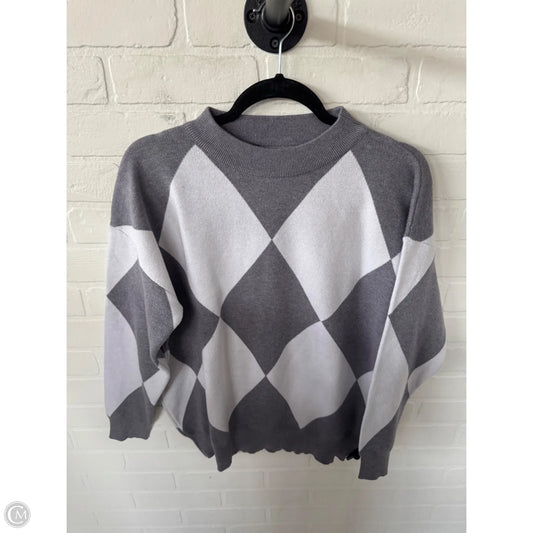 Sweater By Sioni In Grey & White, Size: L