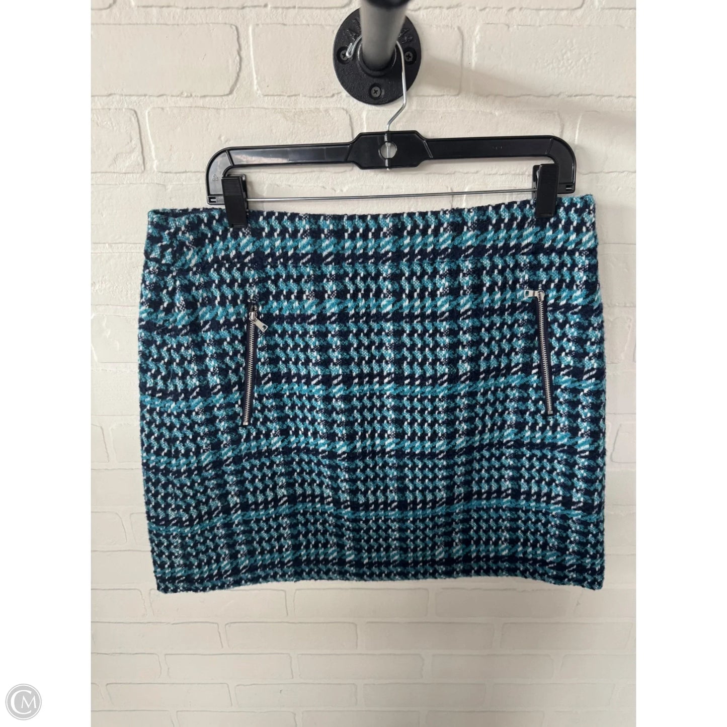 Skirt Mini & Short By Loft In Blue & White, Size: 12