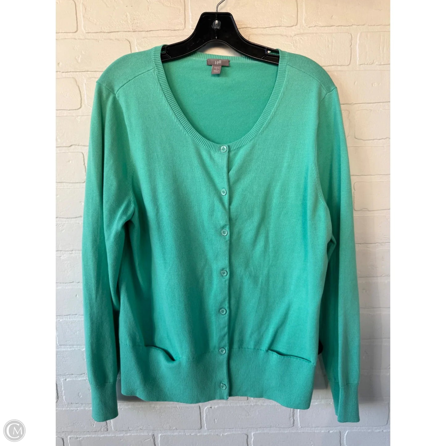 Sweater Cardigan By J. Jill In Green, Size: L