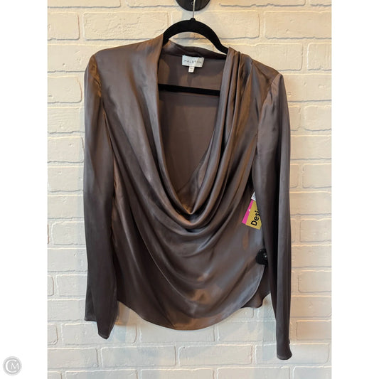 Top Long Sleeve Designer By Halston In Brown, Size: Xs
