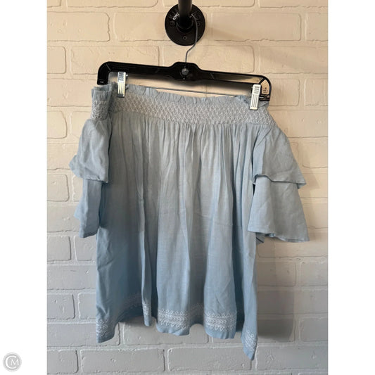 Top Short Sleeve By Blue Rain In Blue & White, Size: L