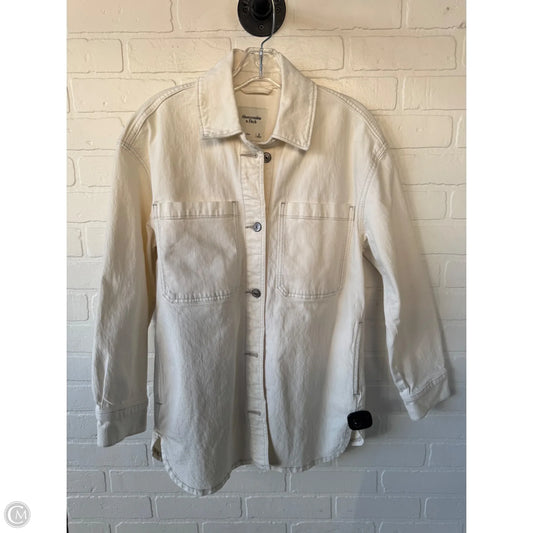 Jacket Shirt By Abercrombie And Fitch In Cream, Size: S