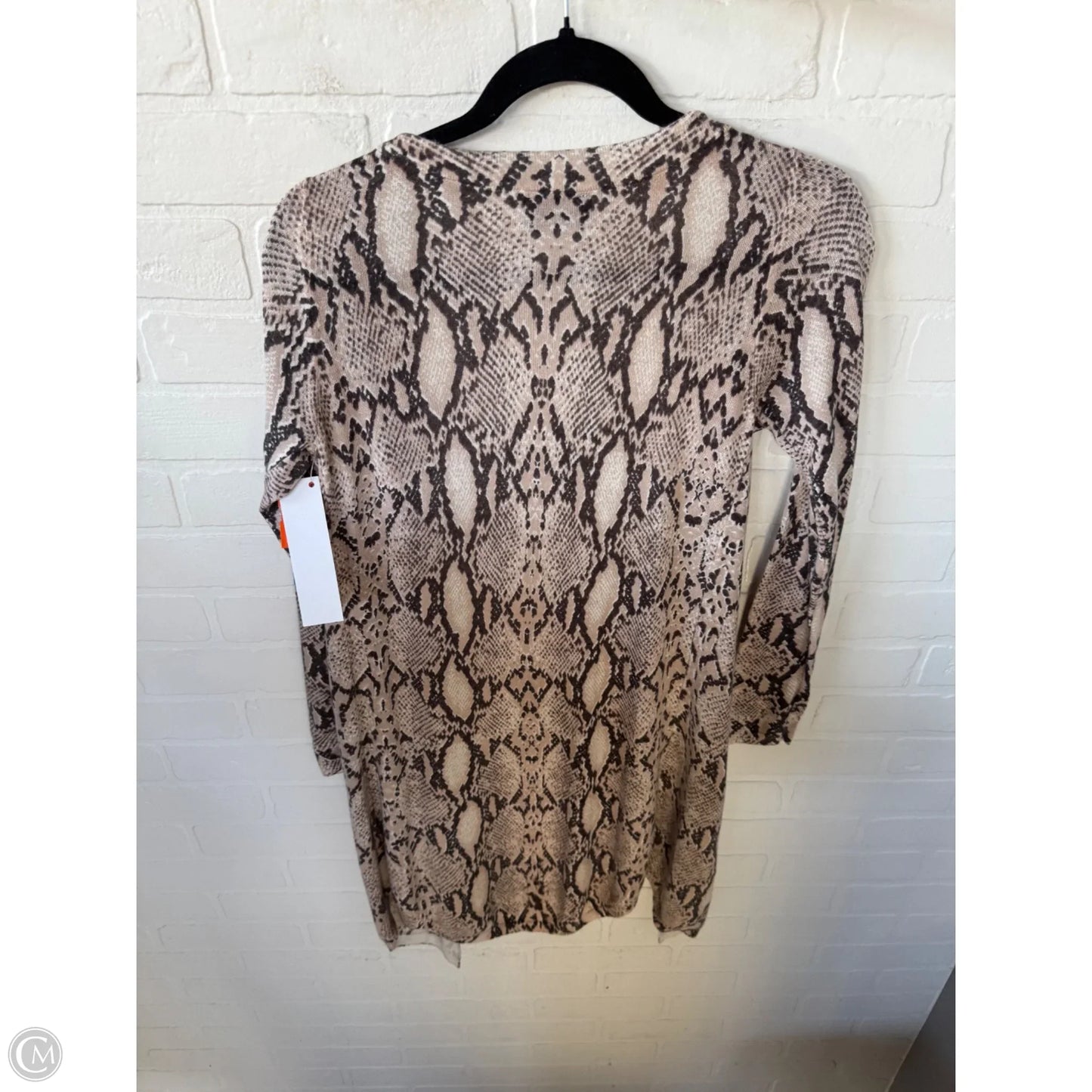 Sweater Cardigan By Vici In Grey & Tan, Size: S