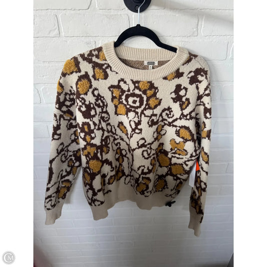 Sweater By Gimmicks In Brown & Cream, Size: M