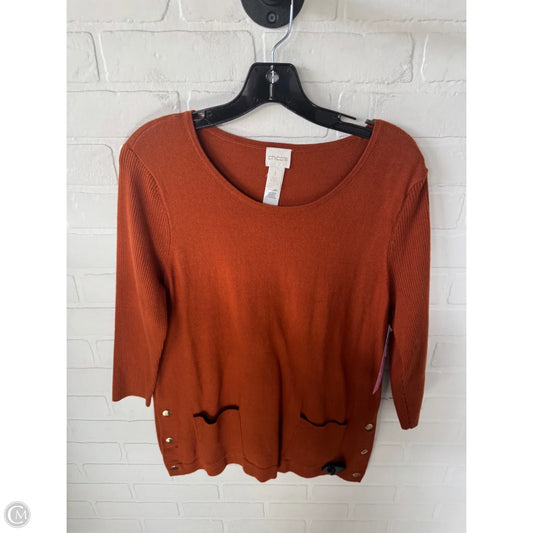 Sweater By Chicos In Orange, Size: M