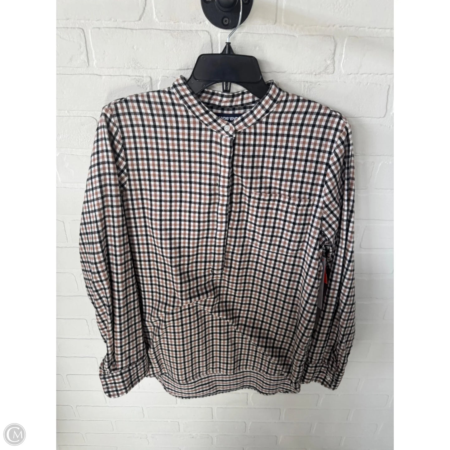 Top Long Sleeve By Lands End In Black & Tan, Size: M