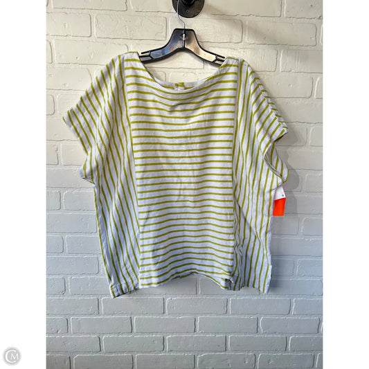 Top Short Sleeve By J. Jill In Green & White, Size: 2x
