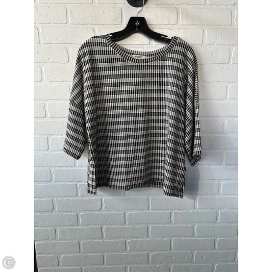 Top Short Sleeve By Max Studio In Black & Cream, Size: S