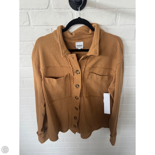 Jacket Shirt By Kensie In Tan, Size: M