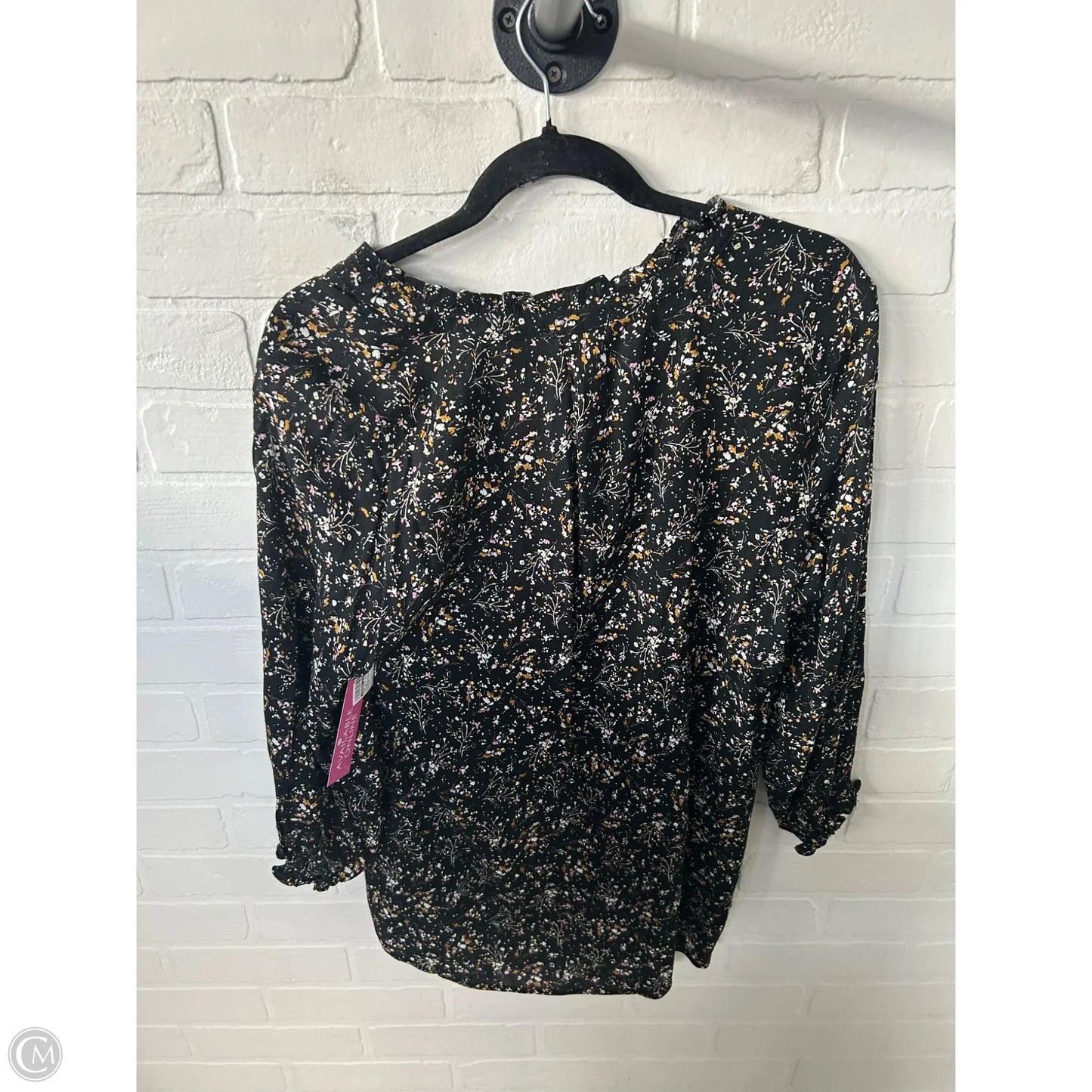 Top 3/4 Sleeve By Monday Fun In Black, Size: M