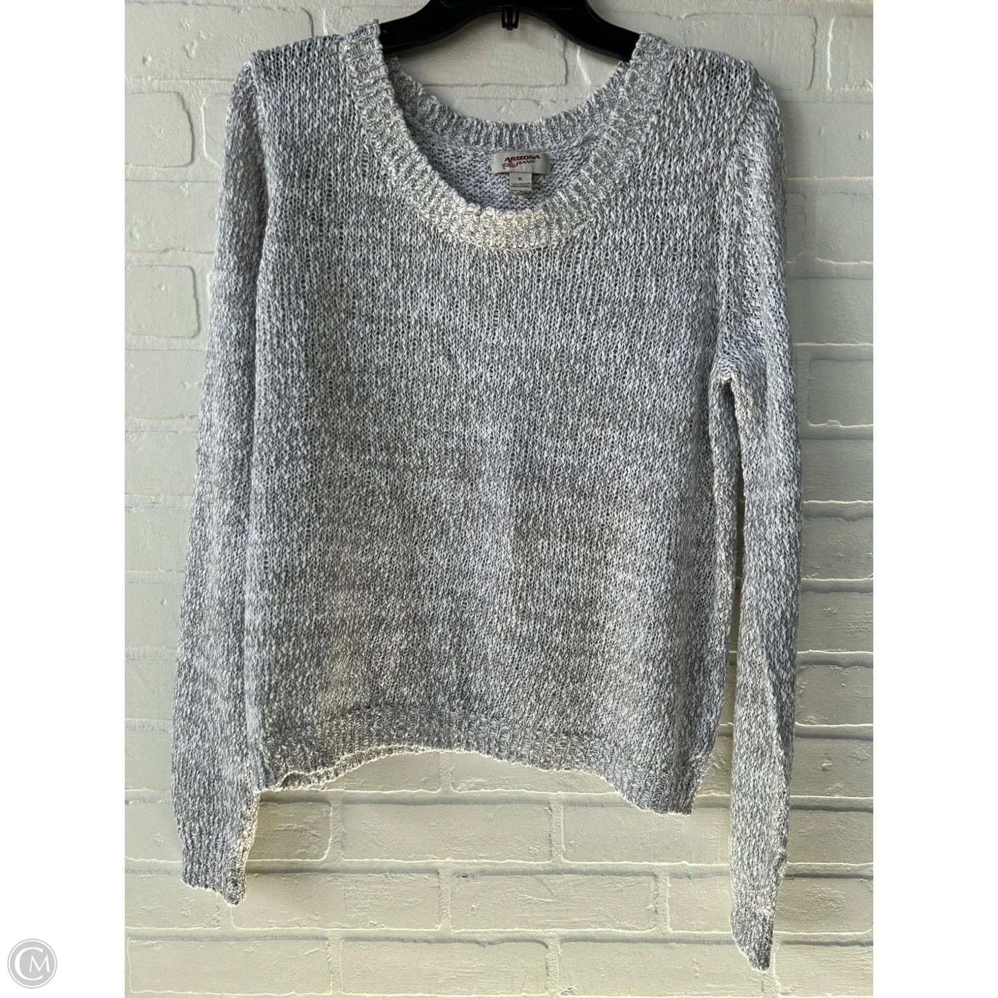 Sweater By Arizona In Grey & White, Size: Xl