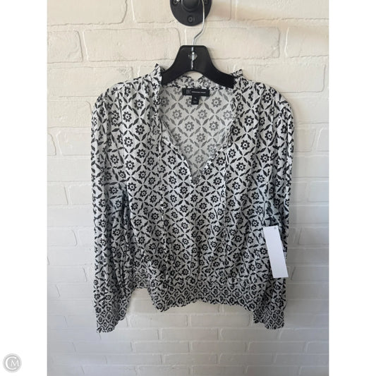 Top Long Sleeve By Inc In Black & White, Size: Xl