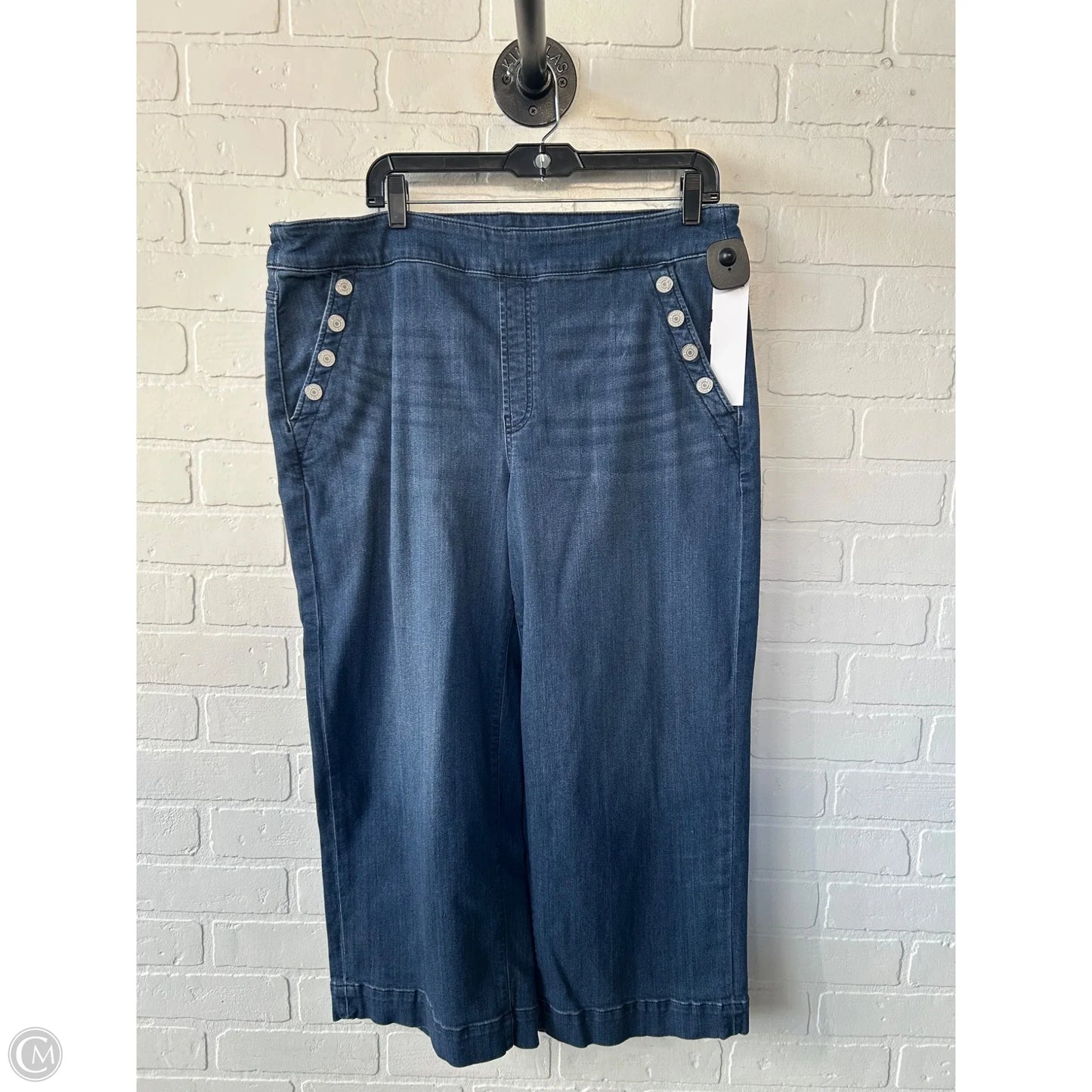Jeans Cropped By Chicos In Blue Denim, Size: 18