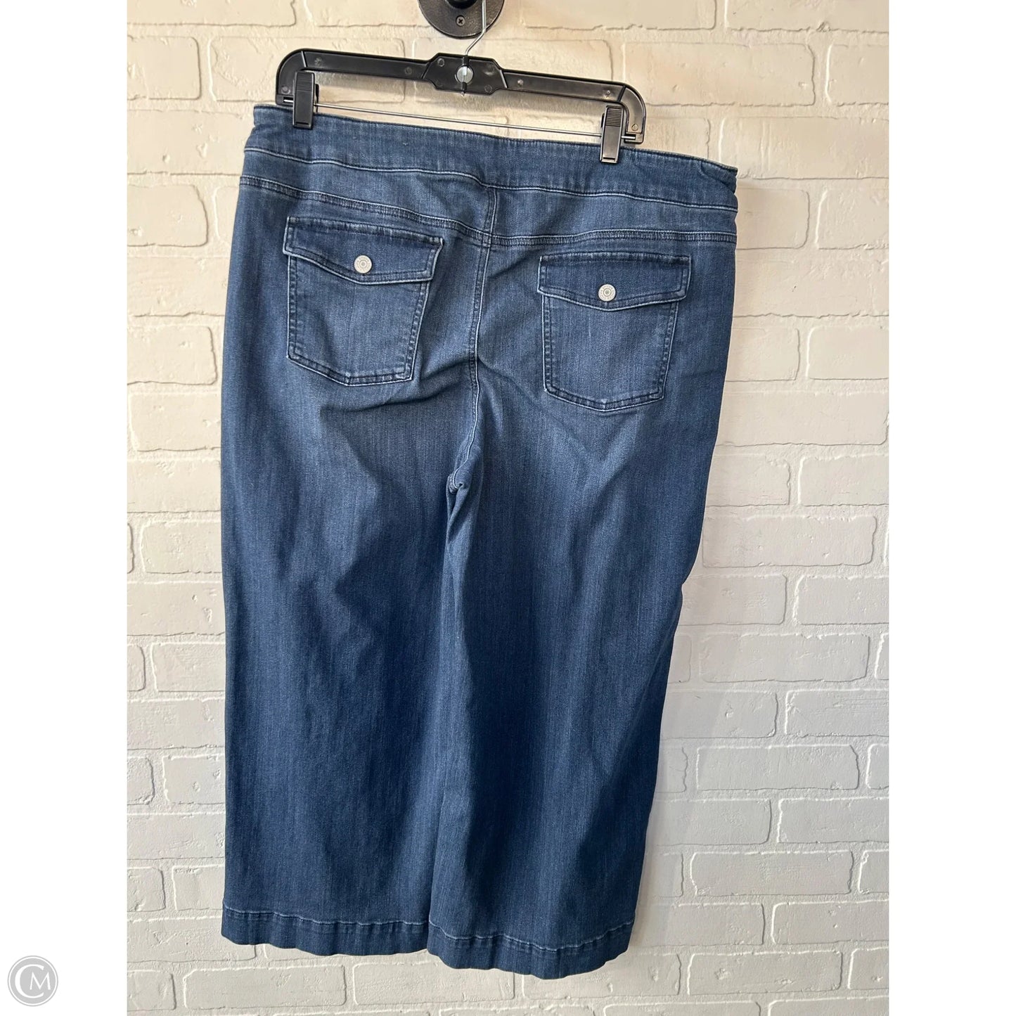 Jeans Cropped By Chicos In Blue Denim, Size: 18