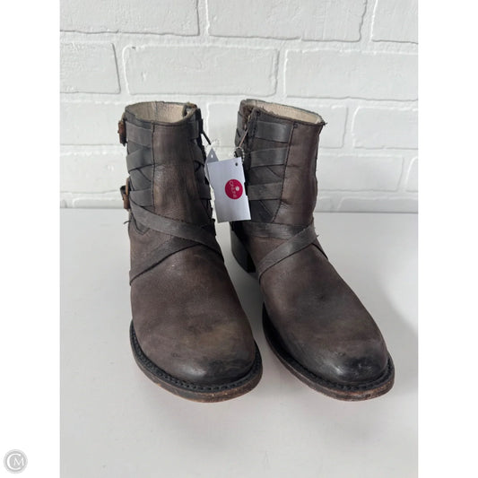 Boots Ankle Heels By Freebird In Brown, Size: 8
