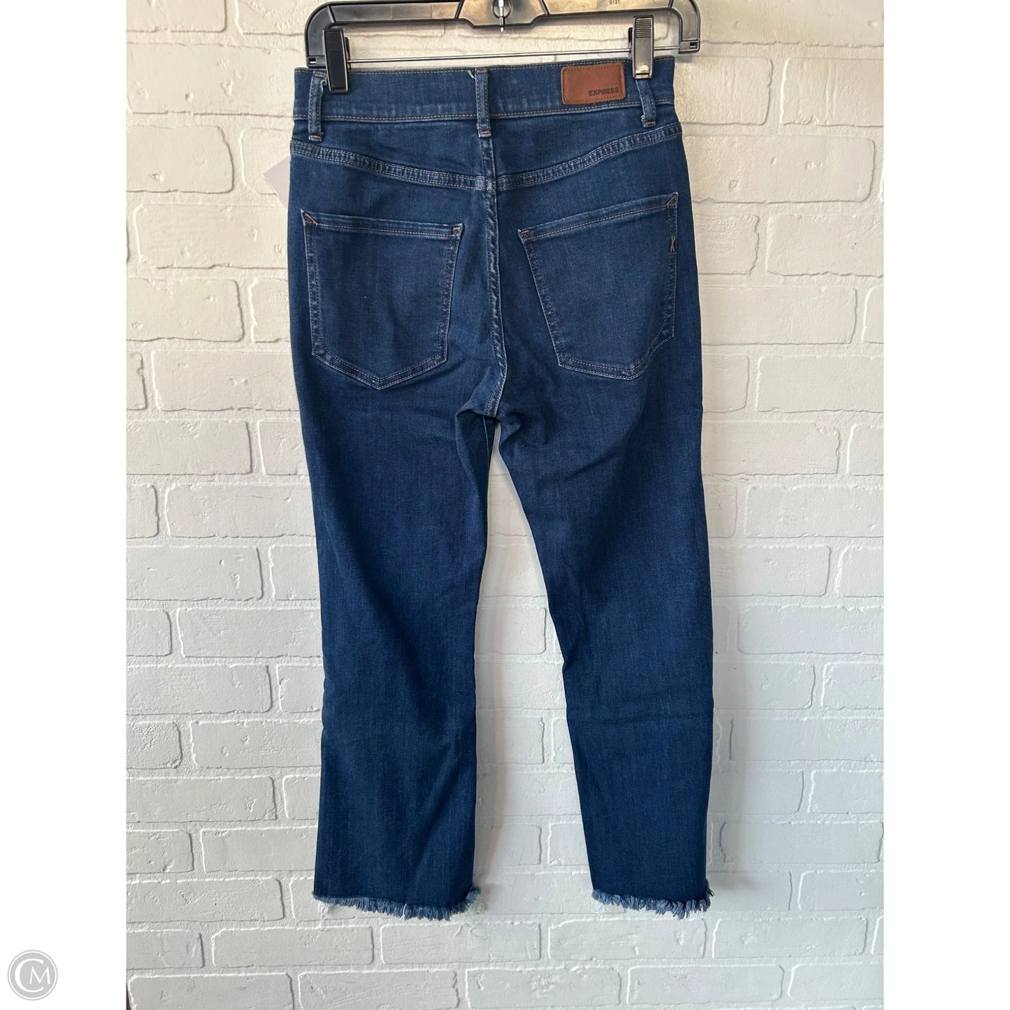 Jeans Cropped By Express In Blue Denim, Size: 4