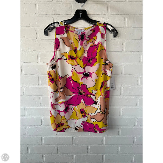 Top Sleeveless By Nine West Apparel In Pink & Yellow, Size: M